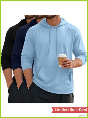 3 Pack Men's Big & Tall Pullover Hoodies Lightweight Athletic